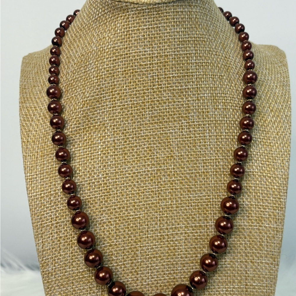 (254)Elegant Brown Beaded Necklace - Picture 8 of 8